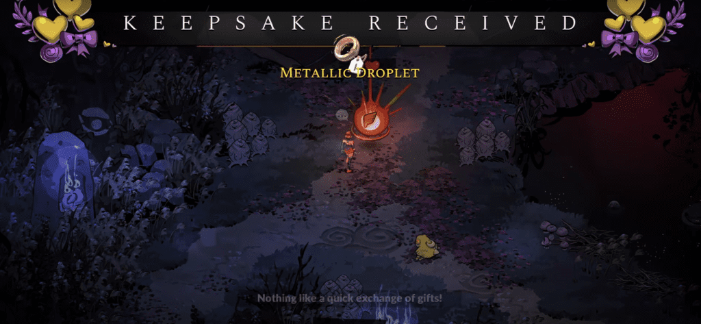 Metallic Droplet Keepsake in Hades 2