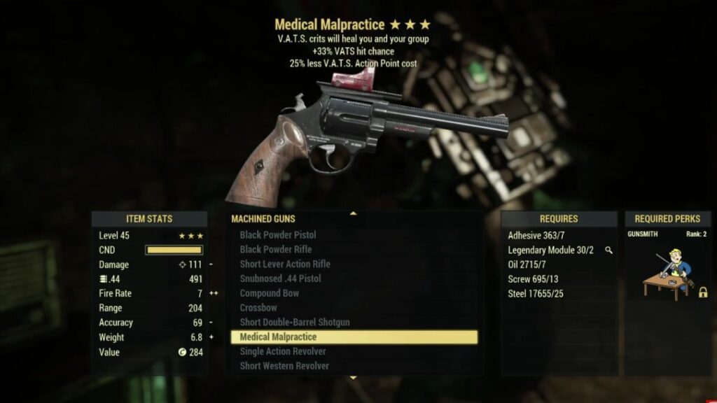 Medical Malpractice Fallout 76 Unlock