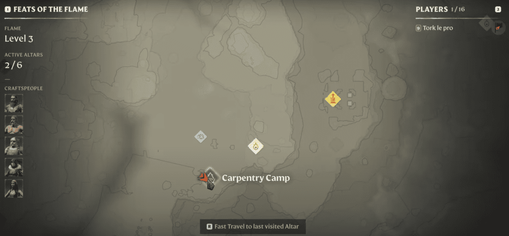 Carpentry camp location Enshrouded map