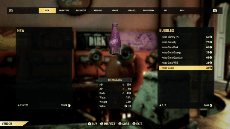 'Drink Nuka-Cola Grape' Fallout 76 Challenge