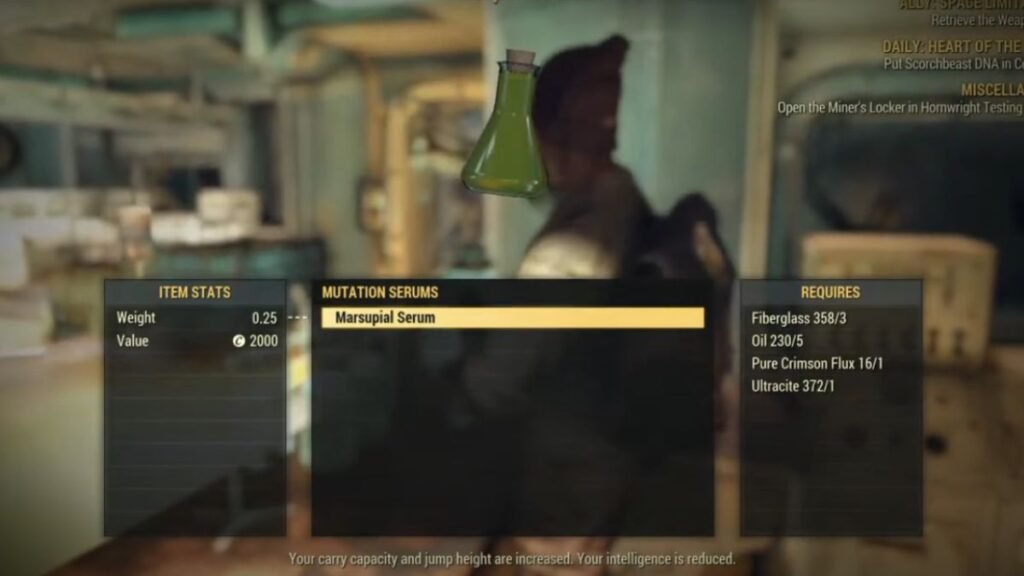 How to Get Marsupial Serum in Fallout 76