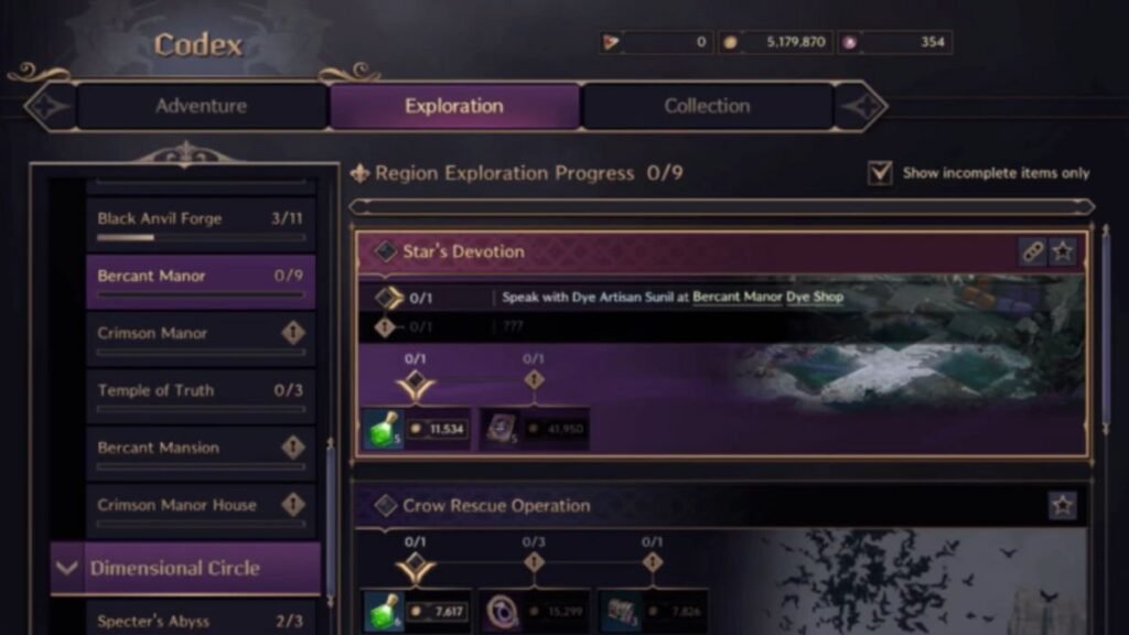 Exploration Quests codex throne and liberty