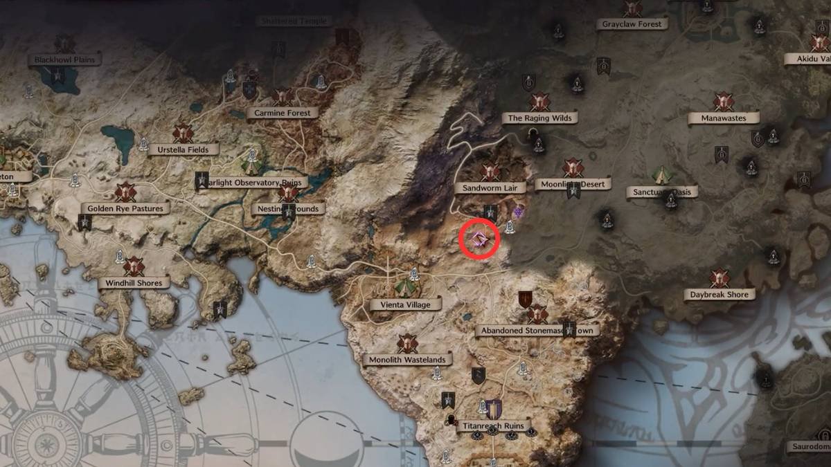 Location of Treasure of Daybreak on Map