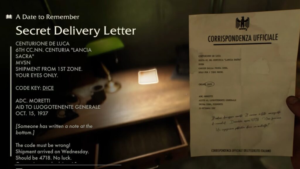 Secret delivery letter