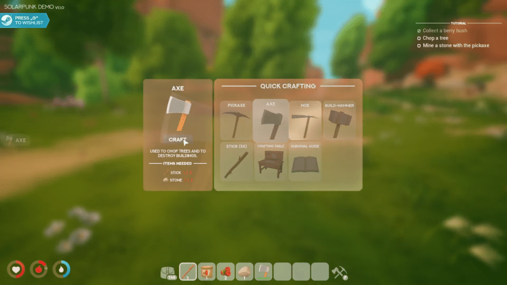 Solarpunk Quick Crafting Options