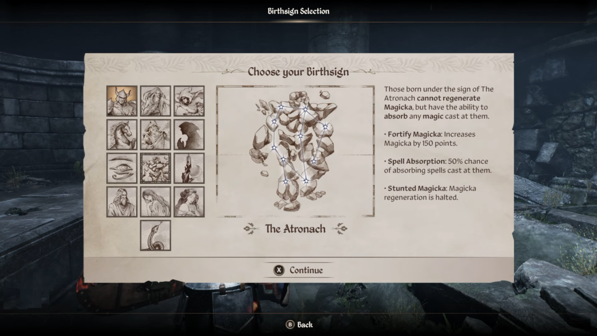Birthsigns Selection The Elder Scrolls Oblivion