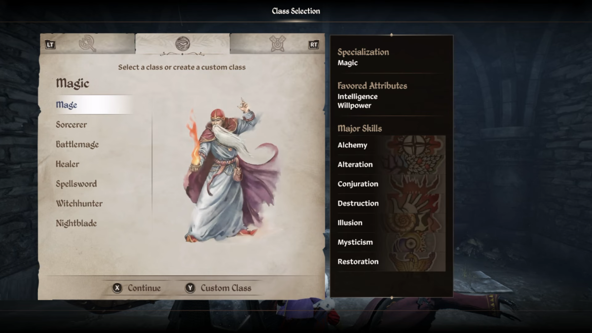 Class Selection The Elder Scrolls Oblivion