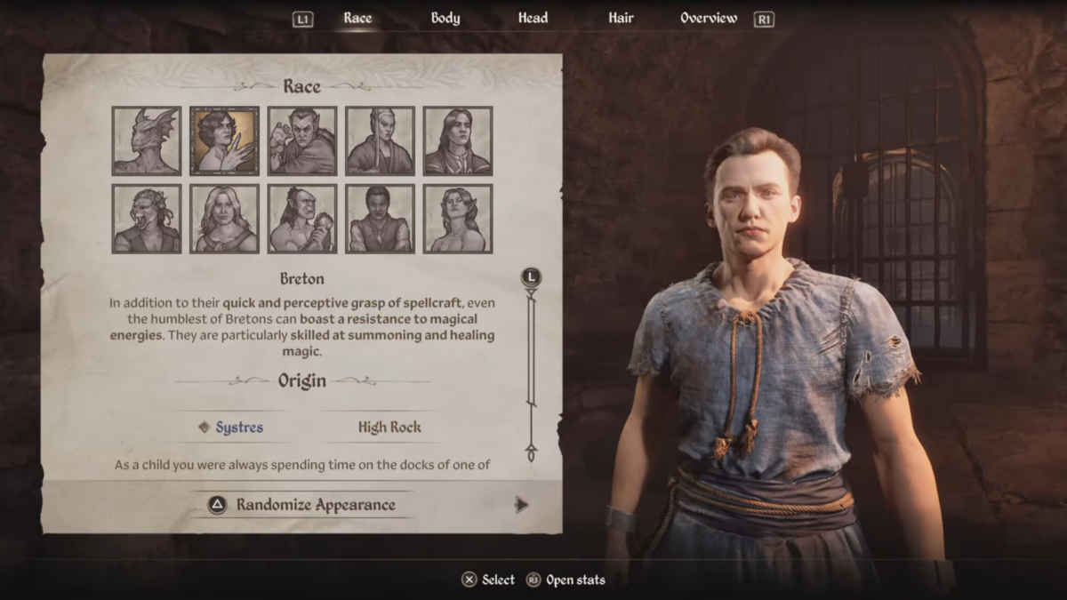 Race Selection Sheet The Elder Scrolls Oblivion