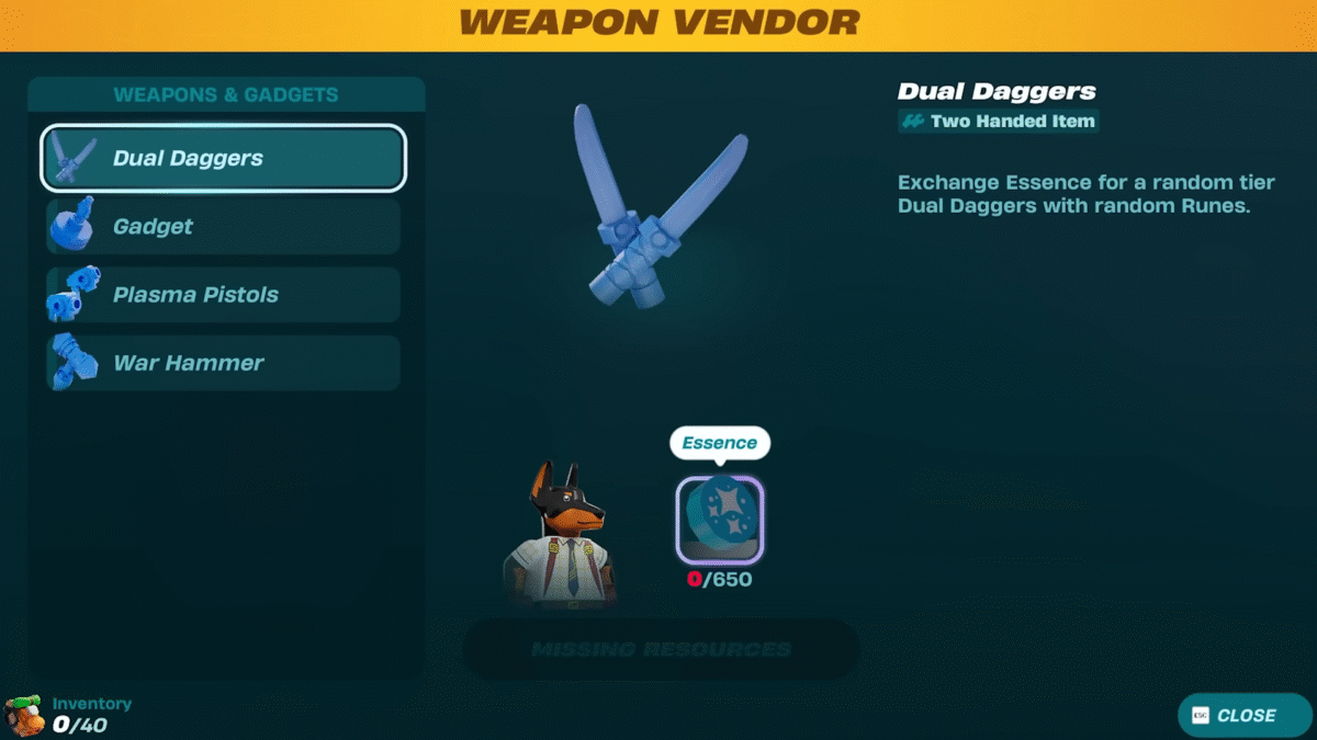 lego fortnite expeditions weapons vendor
