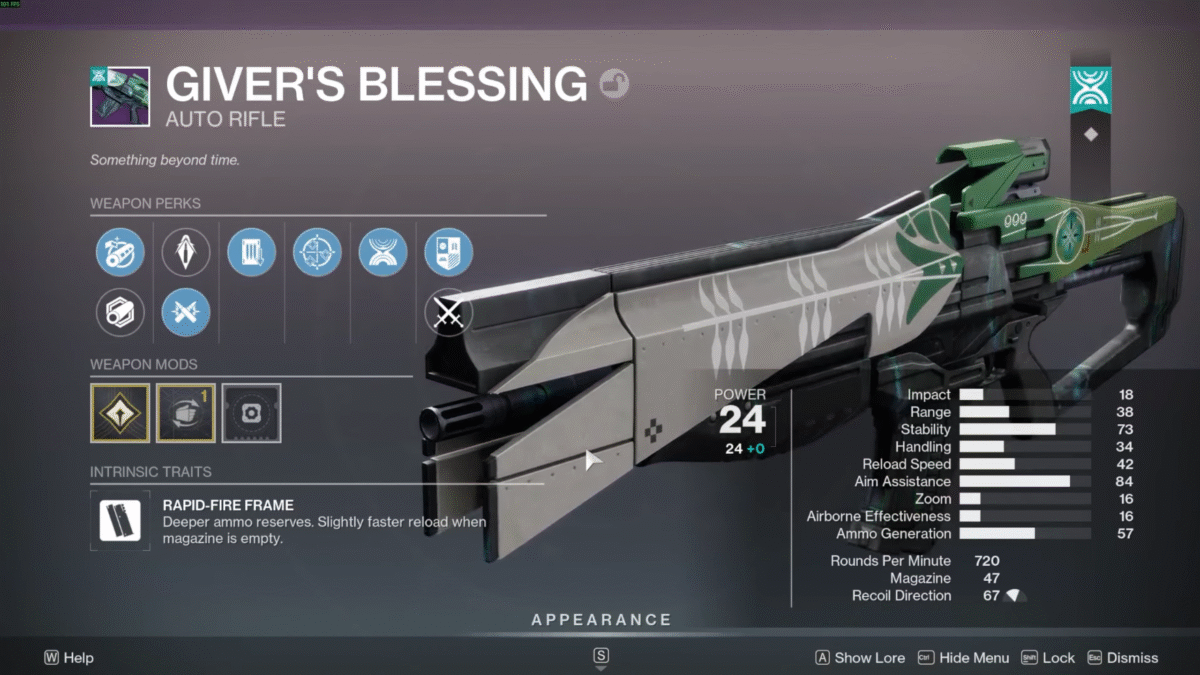 Destiny 2 Giver's Blessing God Roll Guide