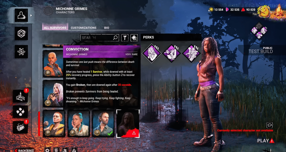 Best Michonne Build Dead by Daylight