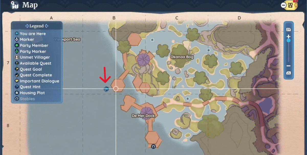 zed drop quest de mer dock location