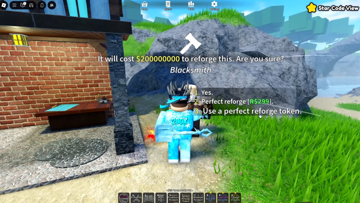 Prospecting Reforging option at blacksmith