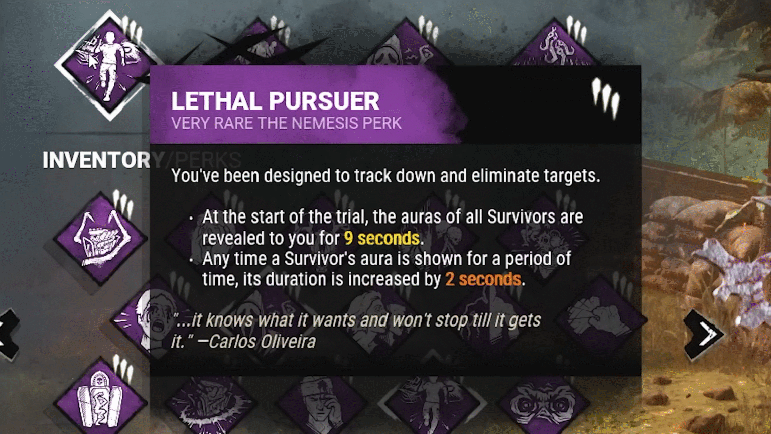 Dead by Daylight Lethal Pursuer Perk Details