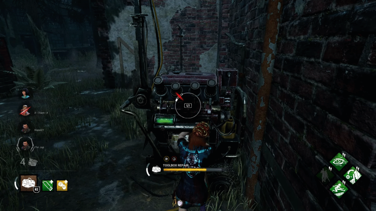 Dead by Daylight Survivor Repairing Generator