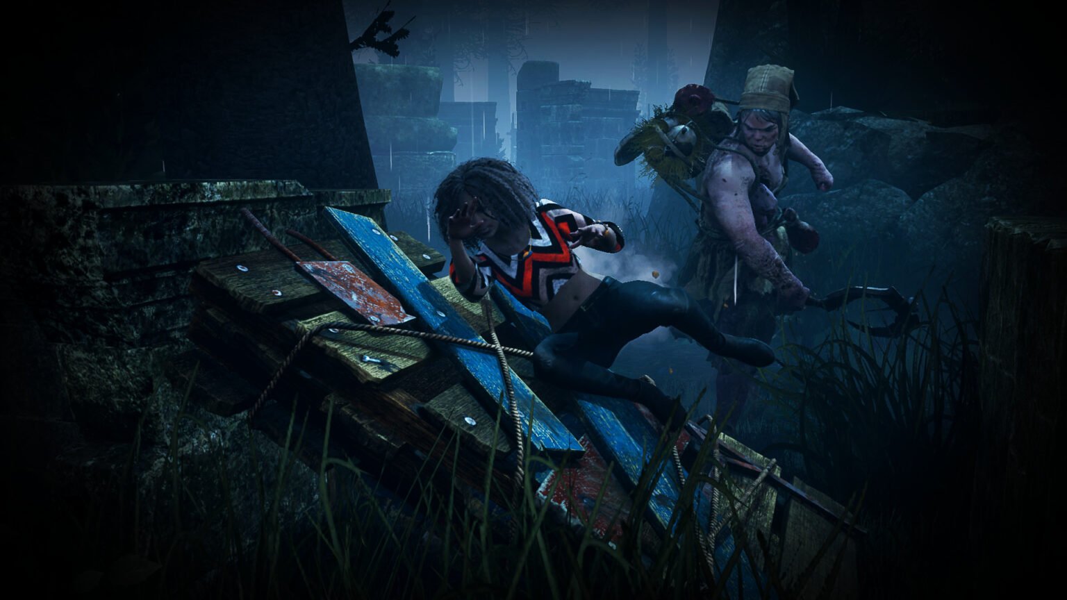 Dead by Daylight Survivor Vaulting Over Pallet
