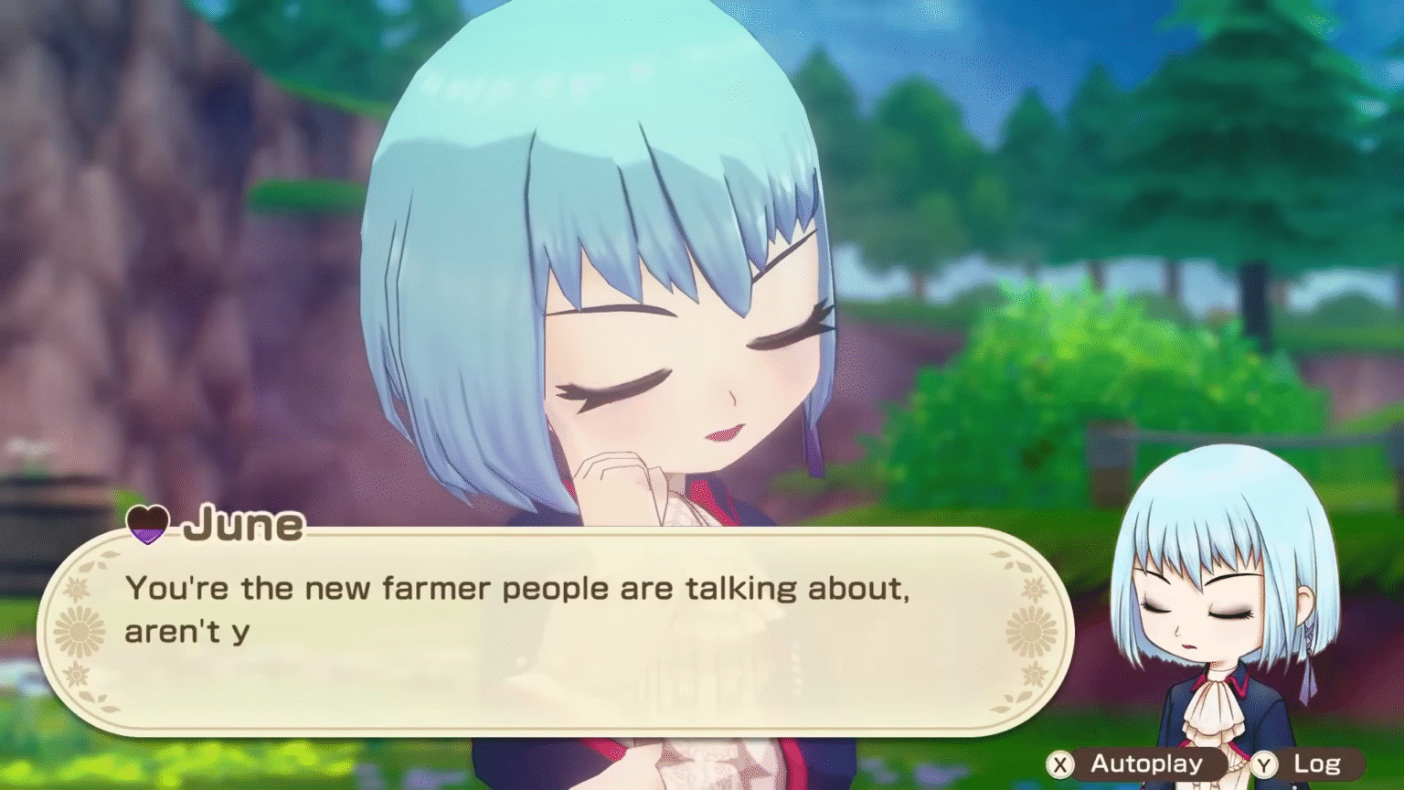 Story of Seasons Grand Bazaar June NPC talking to Farmer