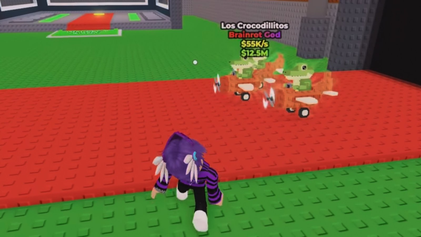 Roblox Steal a Brainrot screenshot featuring the Los Crocodillitos Brainrot Unit.