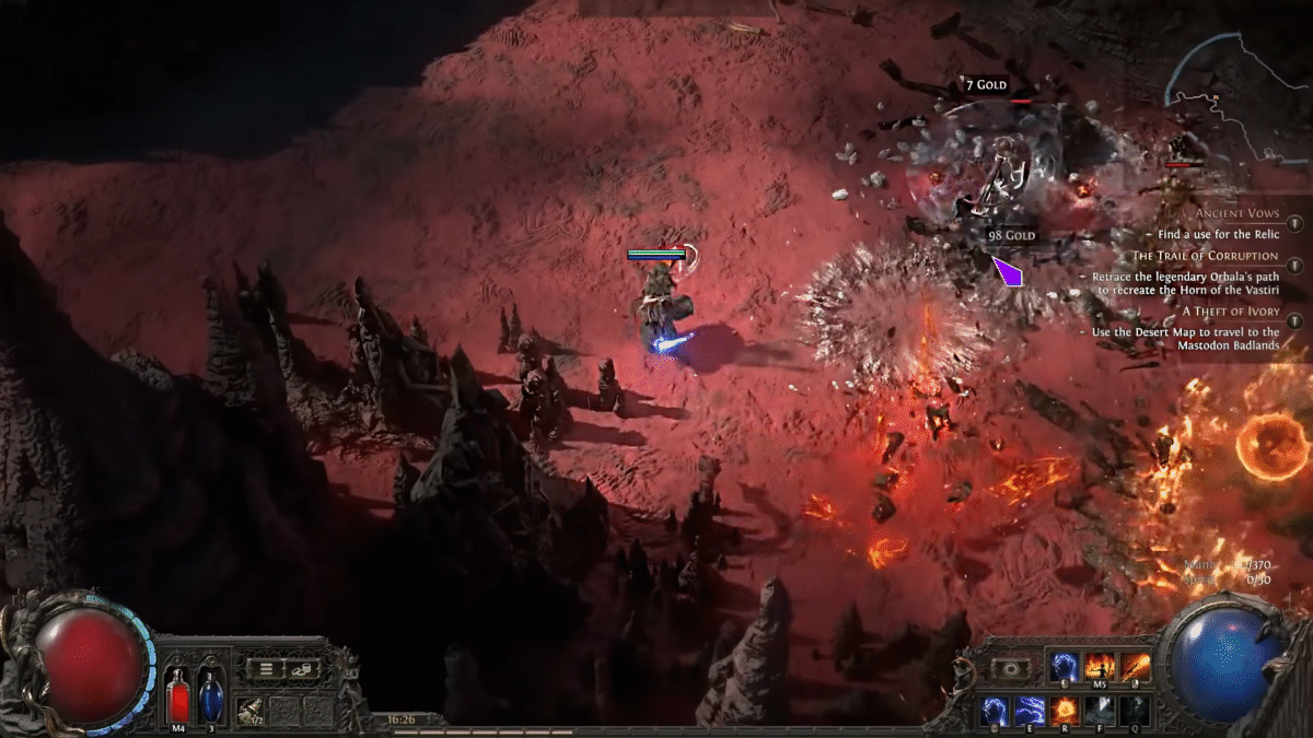 Path of Exile 2, Trinity Stormweaver build about spell casting fire balls