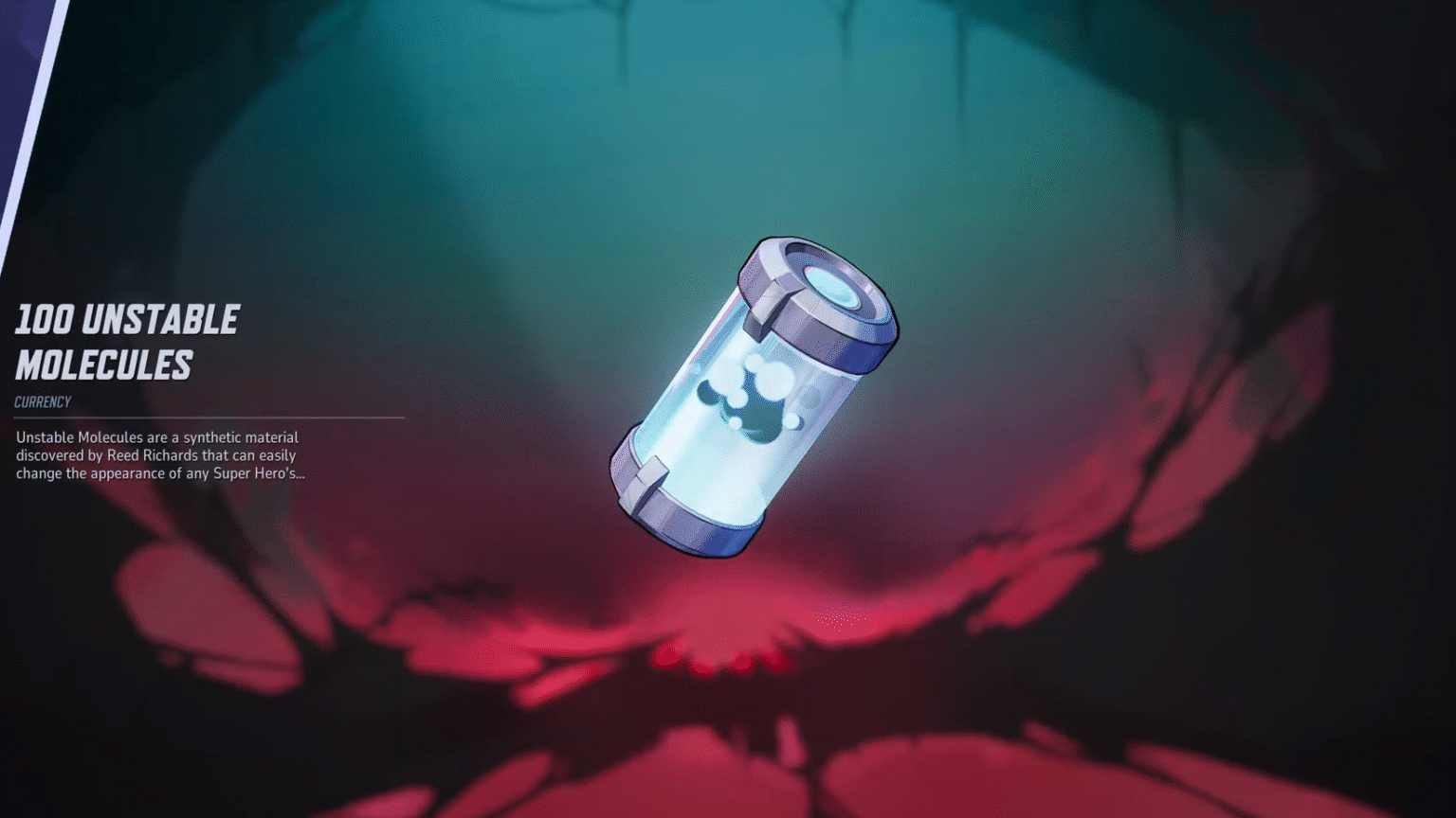 Marvel Rivals screenshot claiming the Unstable Molecules.