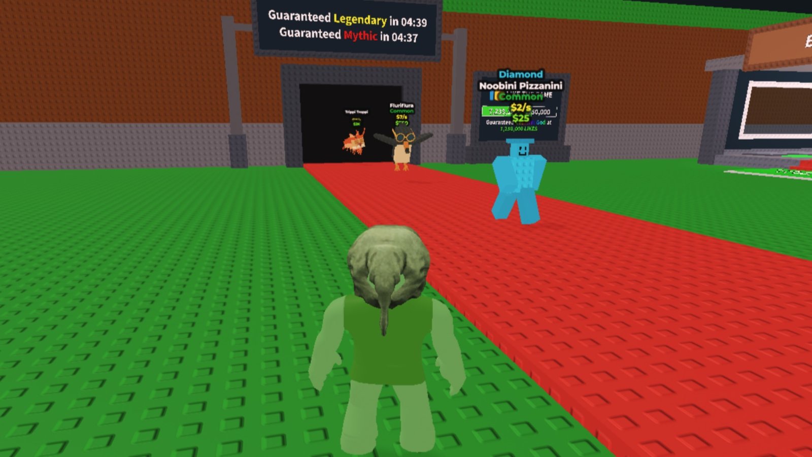 Steal a Brainrot screenshot featuring Brainrots with different Traits.