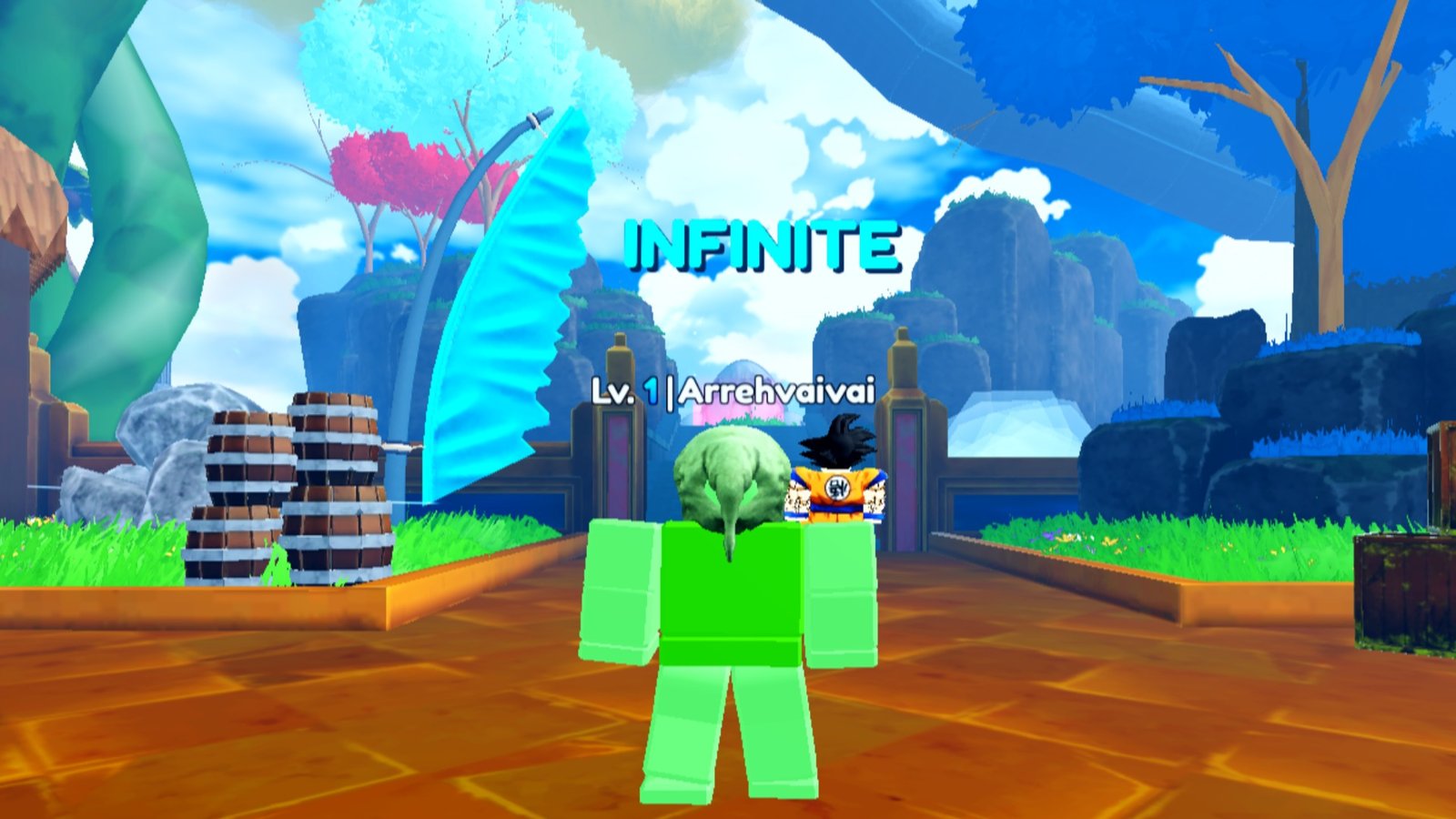 All Star Tower Defense X screenshot featuring a player at the Infinite Mode.