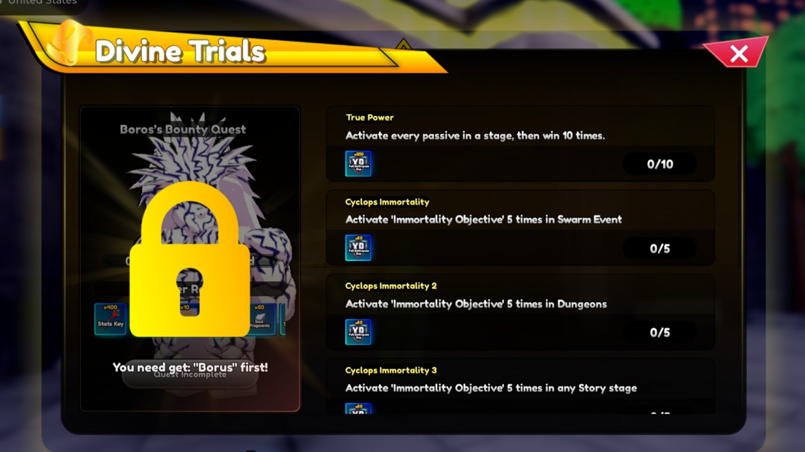 Anime Rangers X screenshot featuring Boros' Divine Trials.