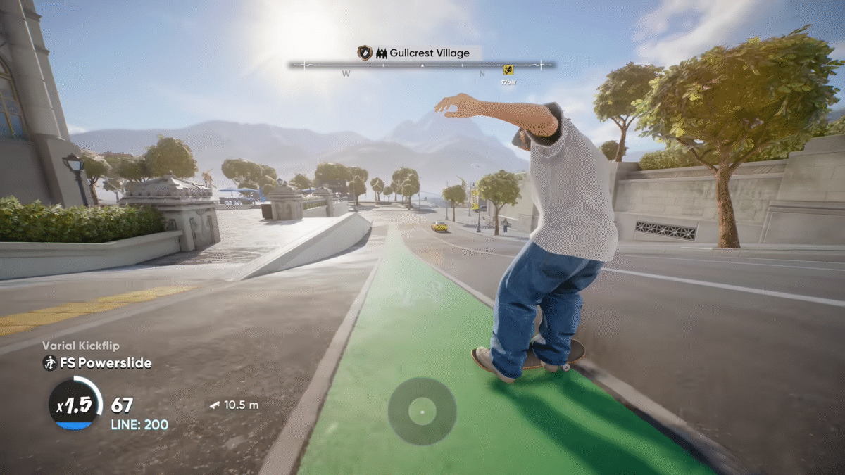 skate. performing power slides on the road