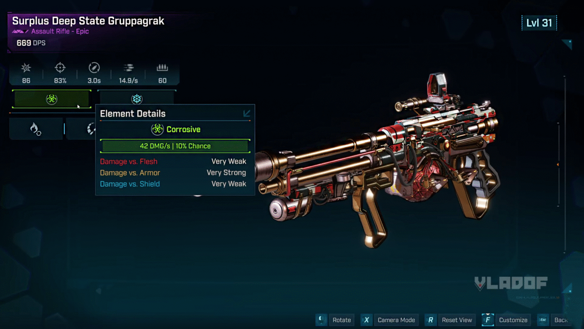Borderlands 2 Assult Rifle Epic Corrosive Elemental Effect