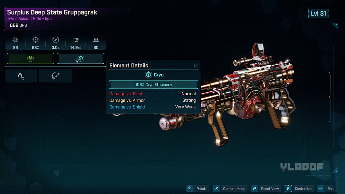 Borderlands 2 Assult Rifle Epic, Cryo Freezing Gun Status Effect