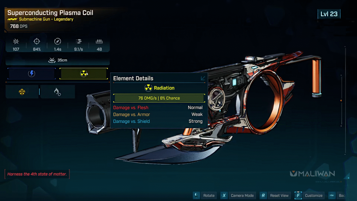 Borderlands 2 SMG Legendary Radiation Elemental Effect