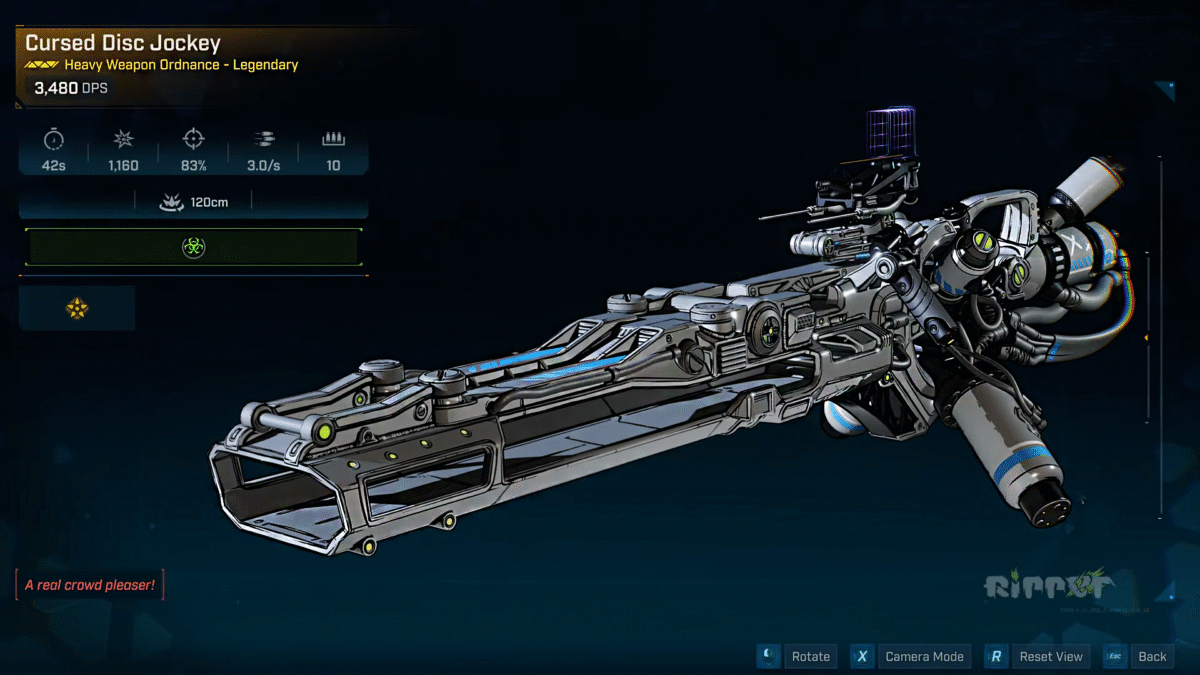 Borderlands 4 Cursed Disc Jockey Legendary Weapon Showcase