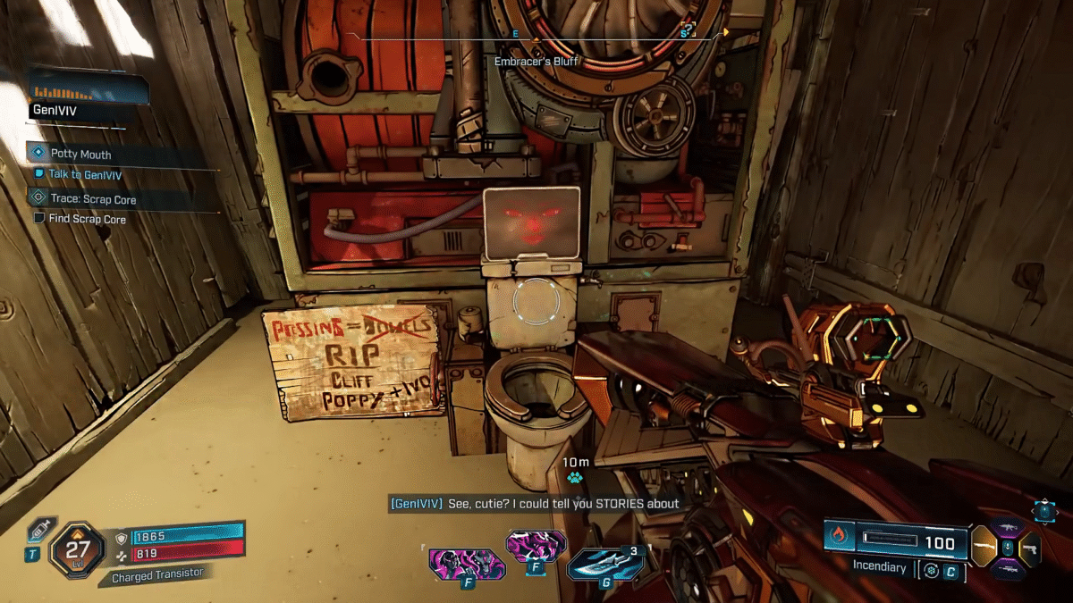 Borderlands 4 GenIVIV Toilet in Embracer's Bluff Town