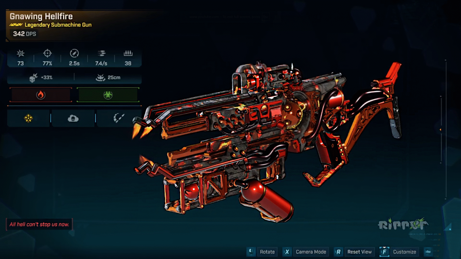 Borderlands 4 Hellfire Legendary SMG Overview