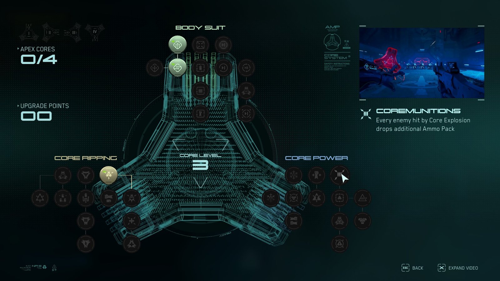 Coremunitions skill in Metal Eden