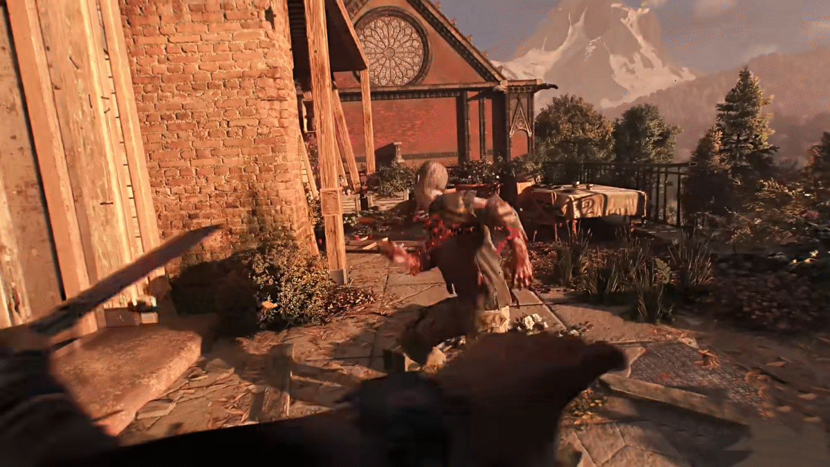 Dying Light The Beast Attacking Zombie WIth Melee Weapon