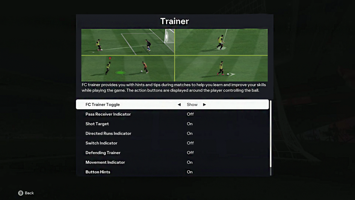 FC 26 Trainer Options in Menu