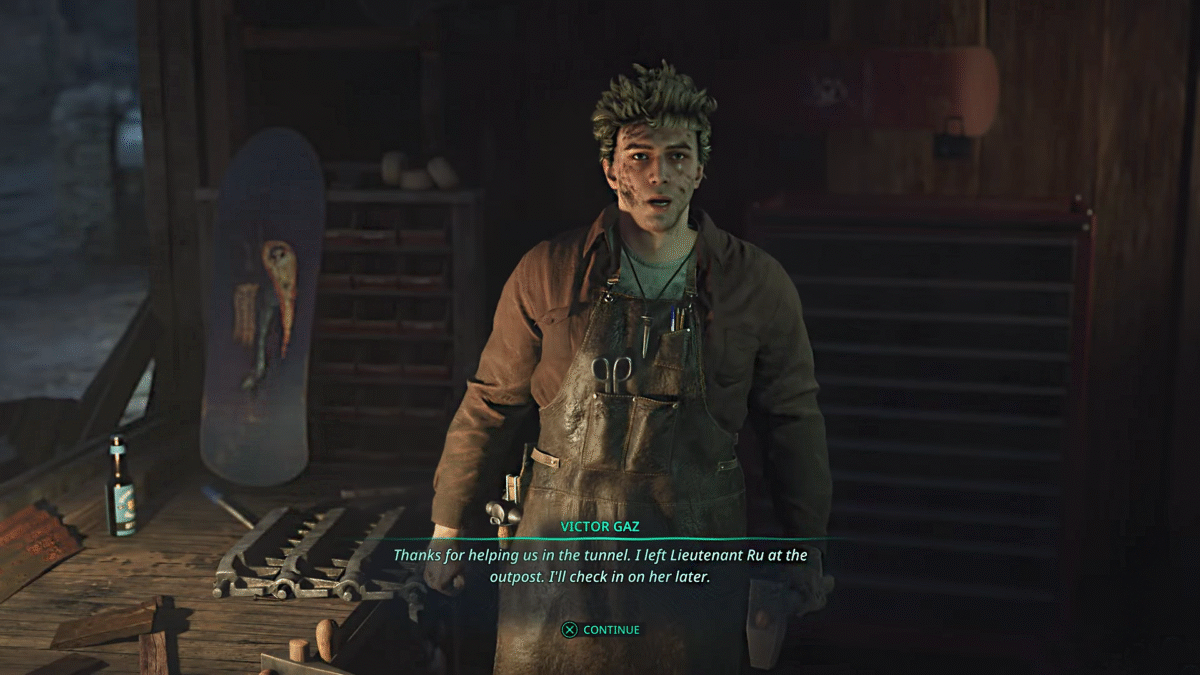 Hell is Us Victor Gaz Blacksmith NPC Interaction in his forge