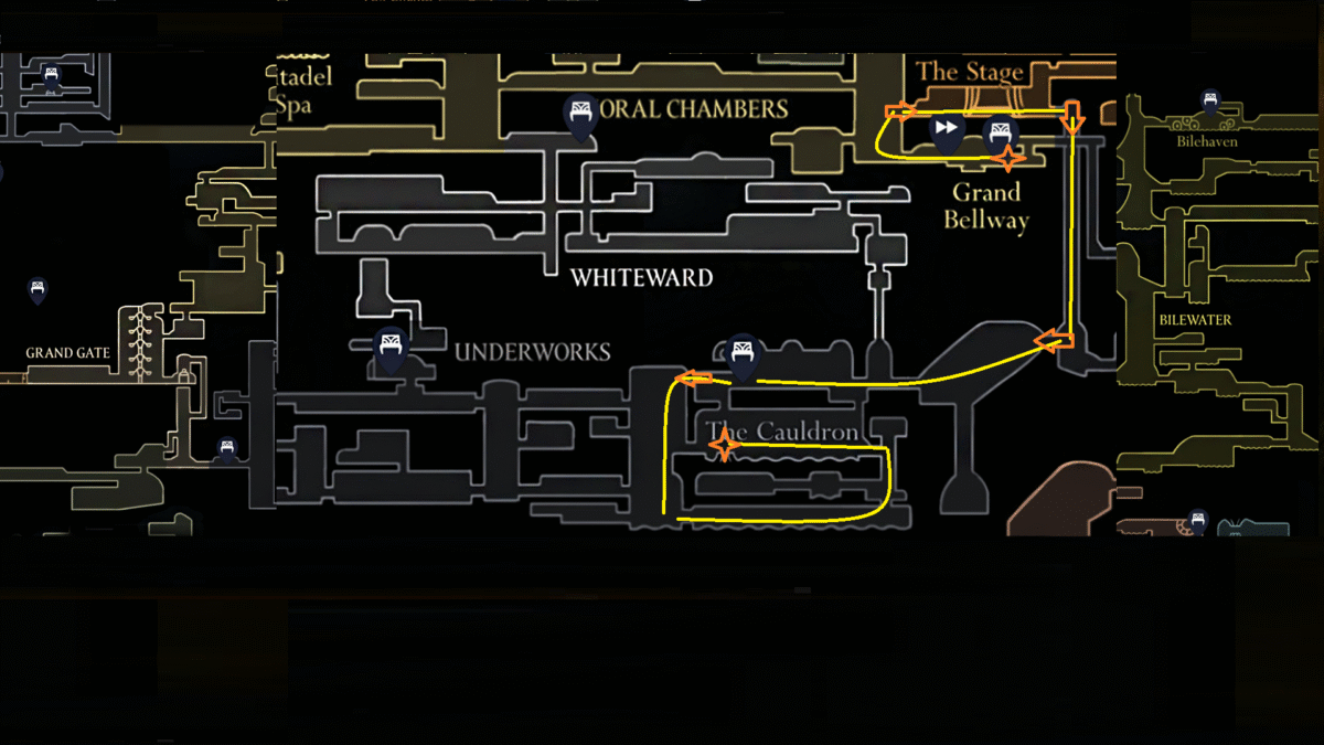 Hollow Knight Silksong Underworks Map