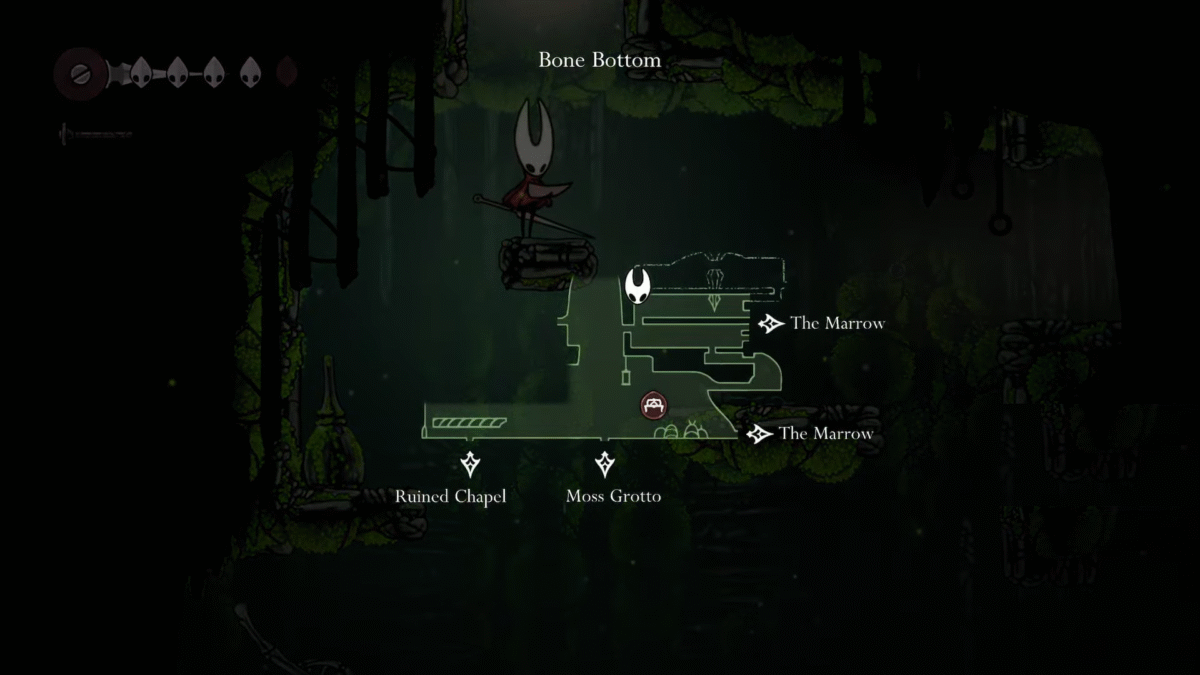 Hollow Knight Silksong Mosshome Region on the Map