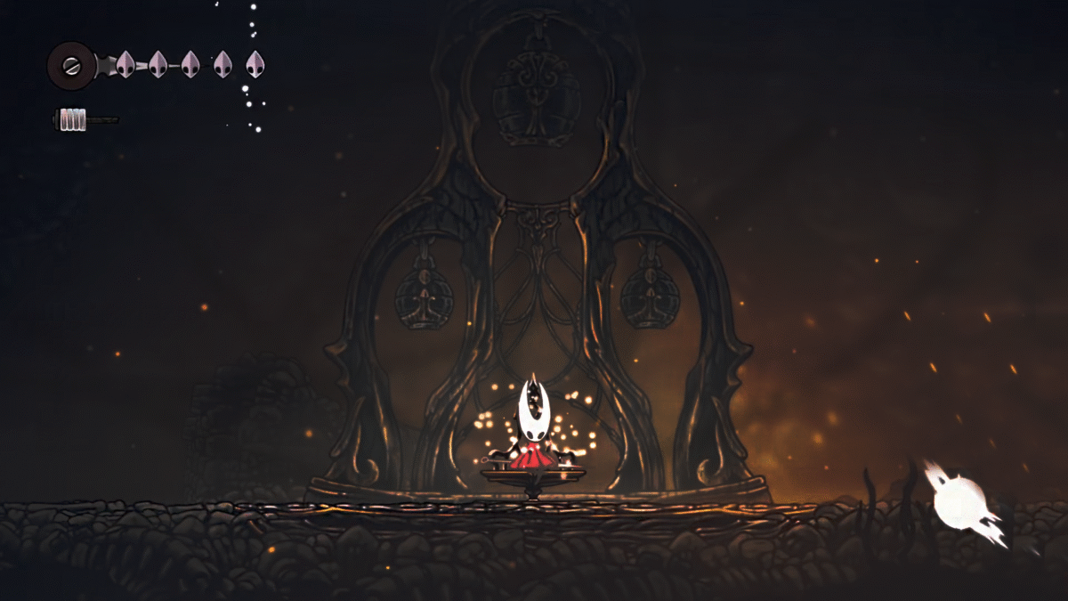Hollow Knight Silksong, Resting at Bench to Save Progress and Restore Health