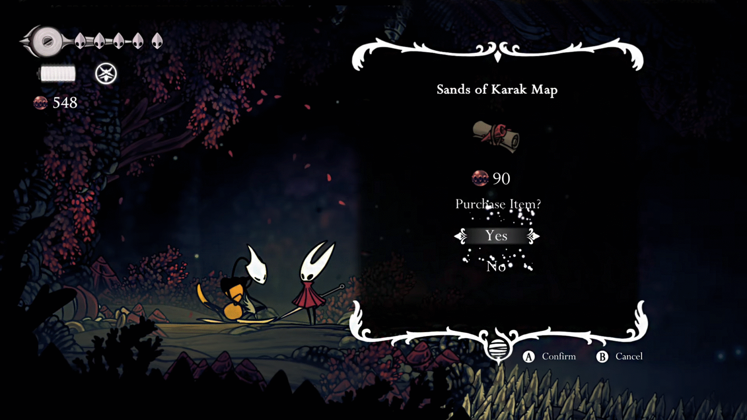 Hollow Knight Silksong, Sands of Karak Map Purchase Shakra Vendor