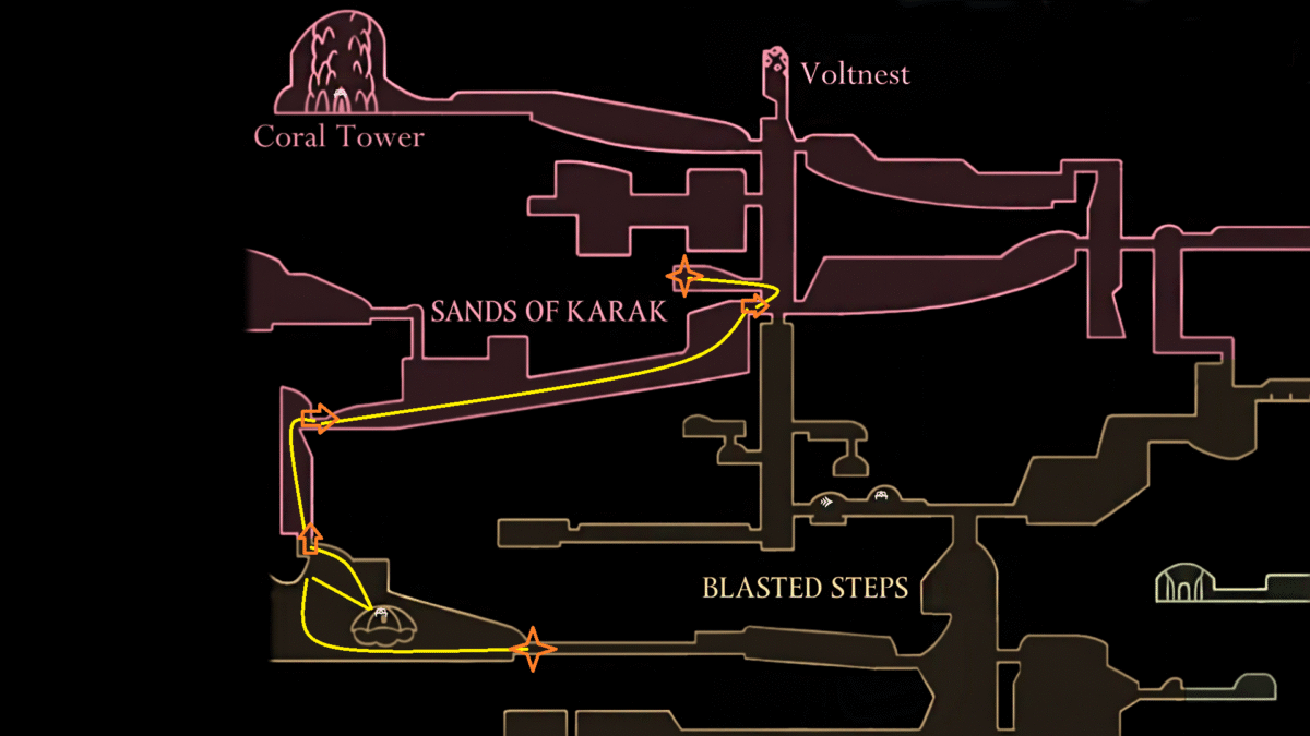 Hollow Knight Silksong, Sands of Karak Map Vendor Location–