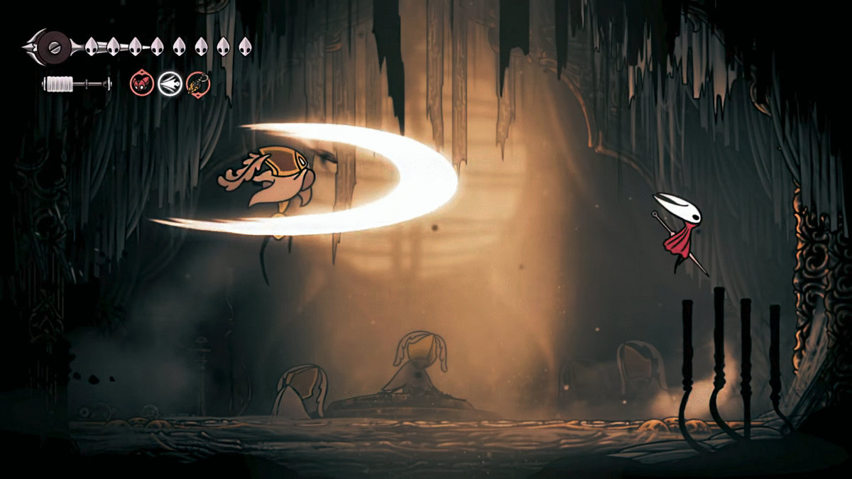 Hollow Knight Silksong - Second Sentinel Boss Whirlwind Attack In the Air