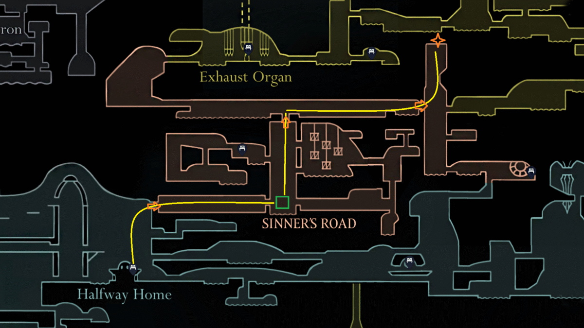 Hollow Knight Silksong, Sinner's Road map