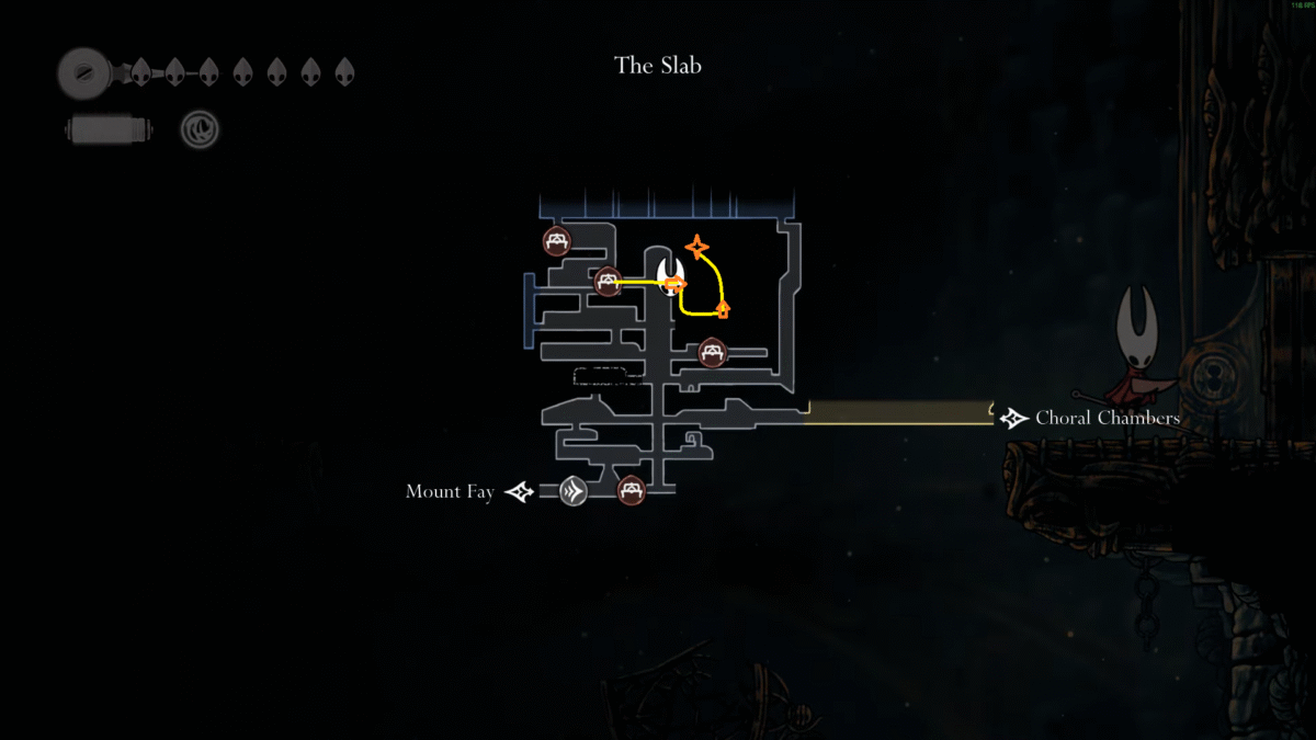 Hollow Knight Silksong, The Slab Map Mask Shard