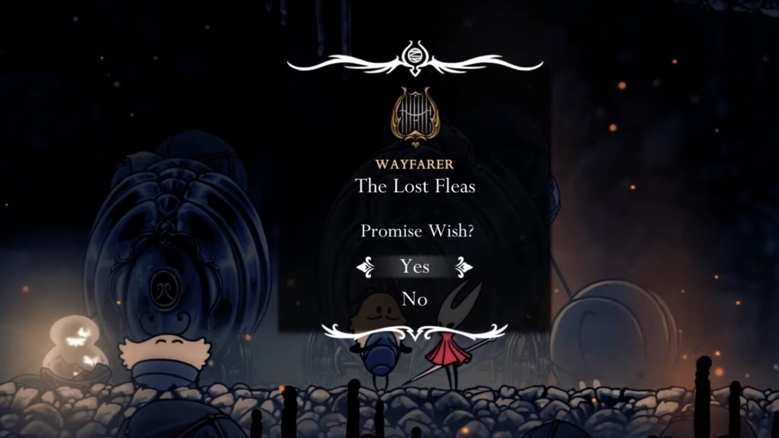 Hollow Knight: Silksong The Lost Fleas Quest prompt.