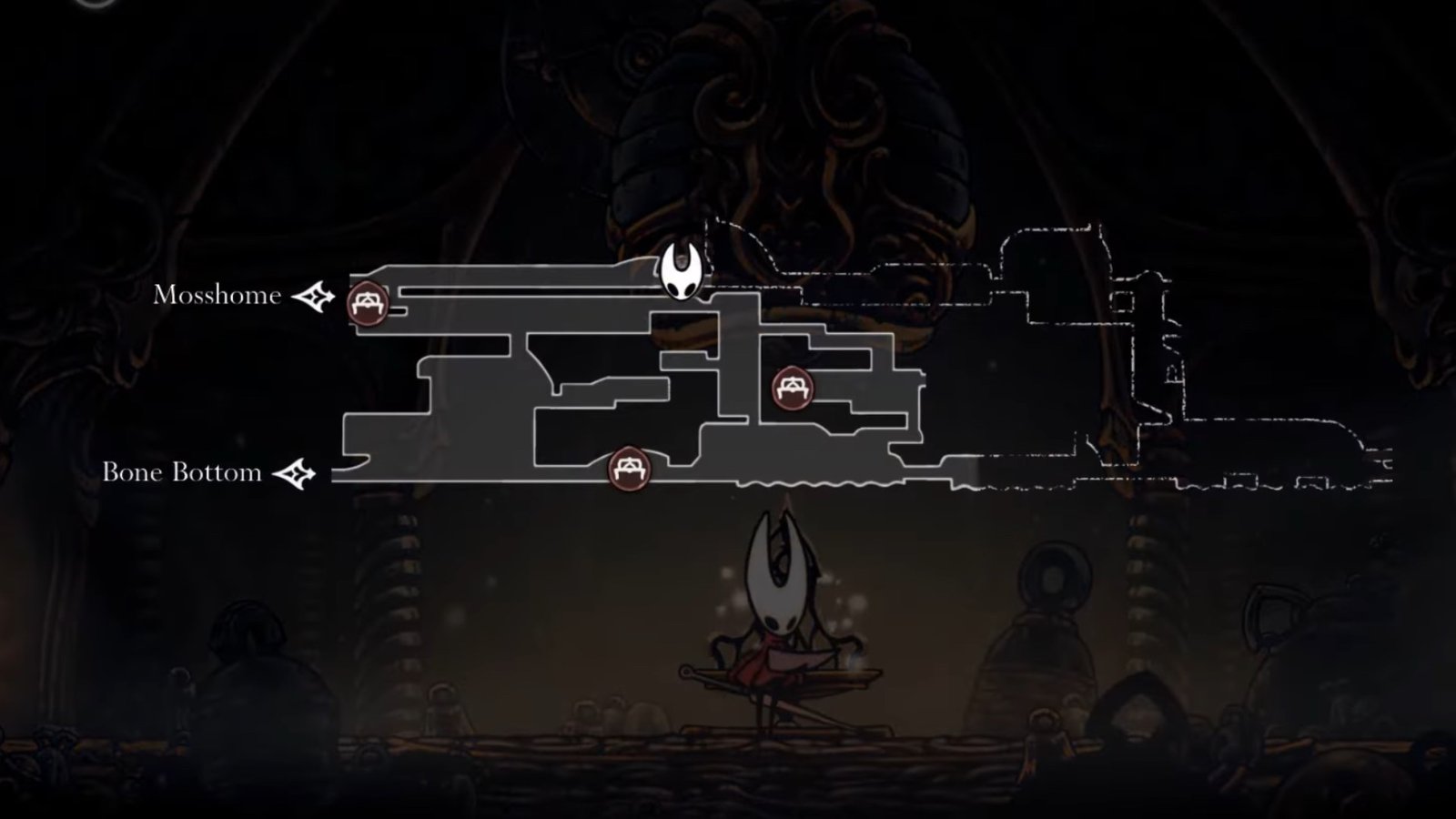 Hollow Knight: Silksong screenshot featuring the Marrow map.