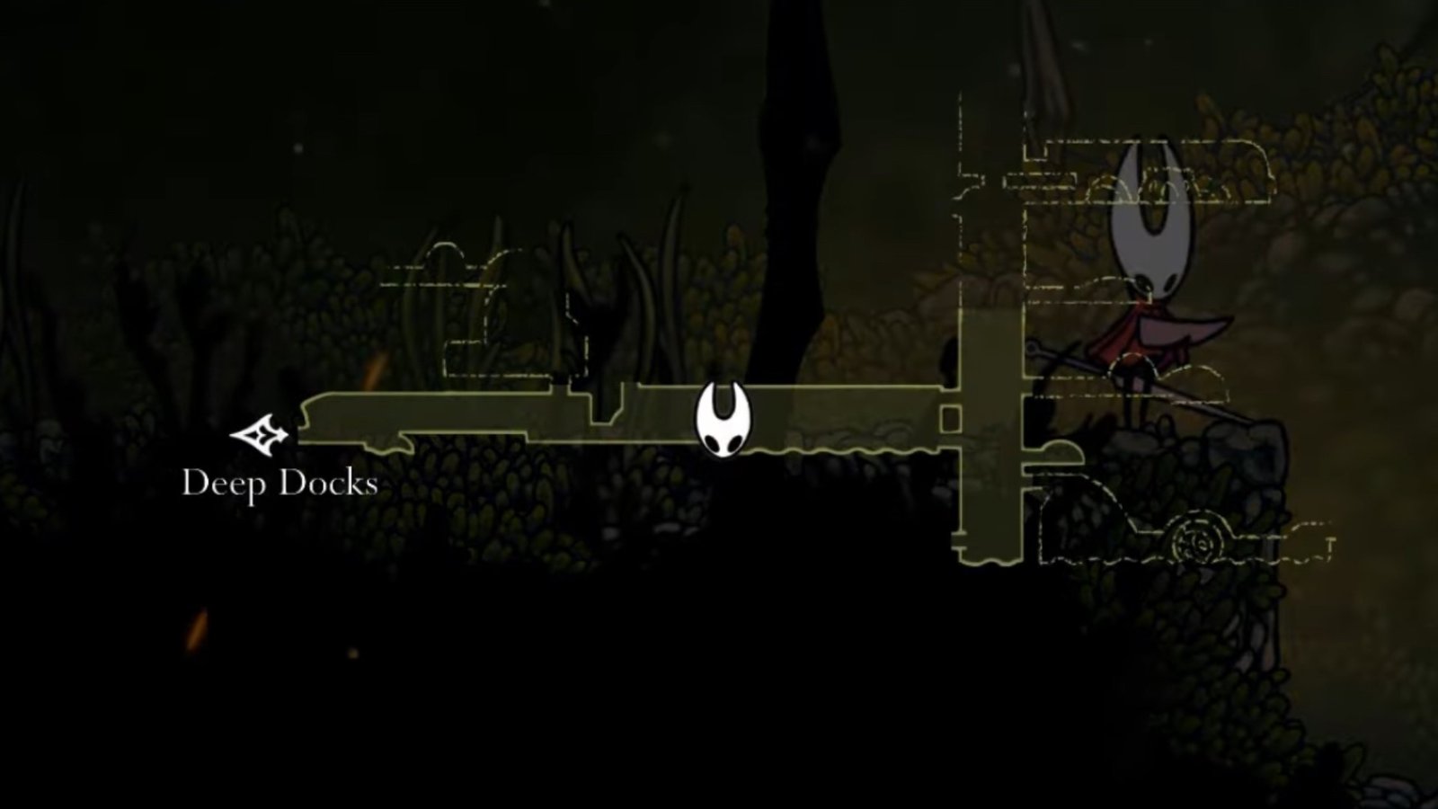 Hollow Knight: Silksong screenshot featuring the Far Fields map.
