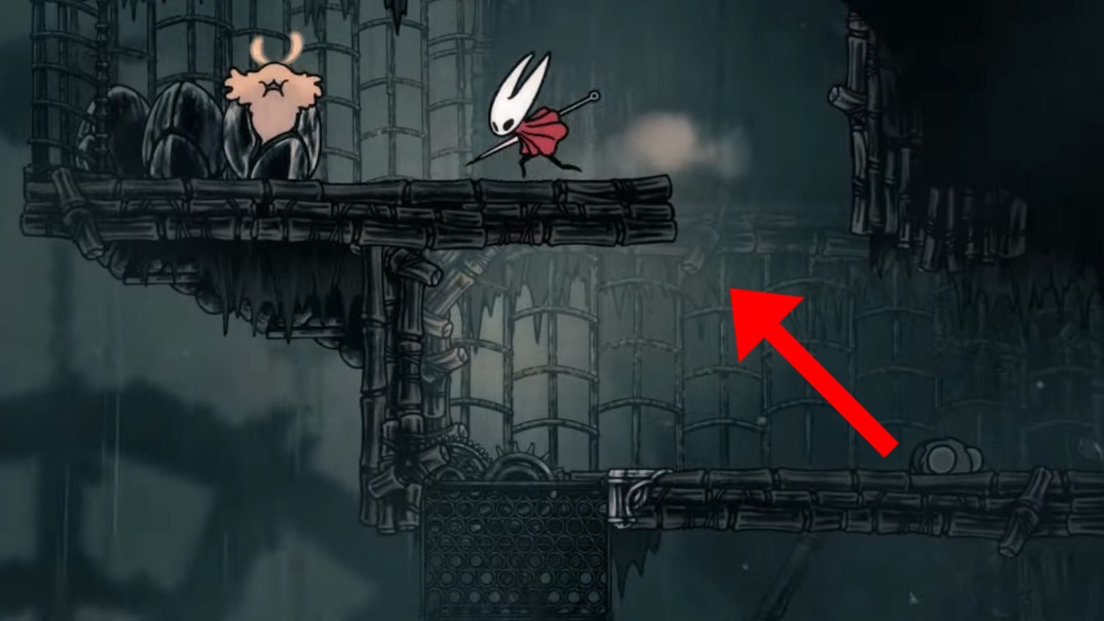 Hollow Knight: Silksong screenshot featuring Hornet at the final Lost Flea.